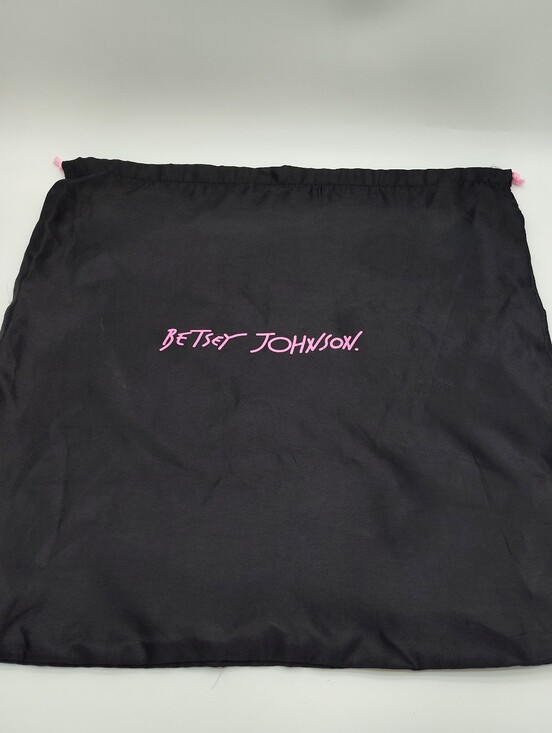 Betsey Johnson Other - BETSEY JOHNSON Large Black Pink Logo Drawstring Dust Bag Storage Travel 22x21.5